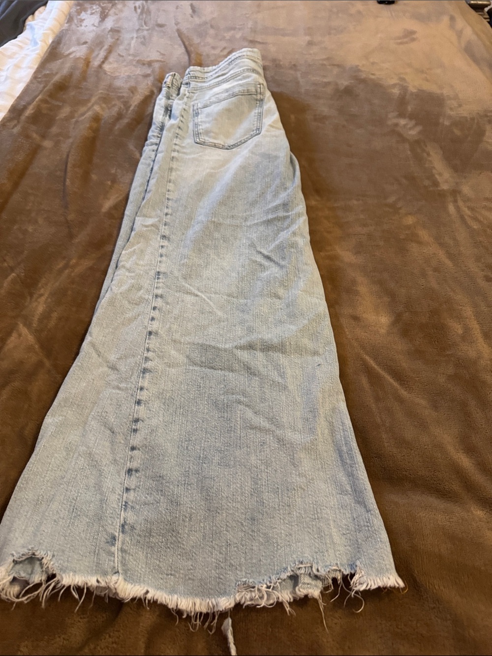 Pilcro Light Blue Wide-Leg Jeans with Frayed Hem - Picture 5 of 9